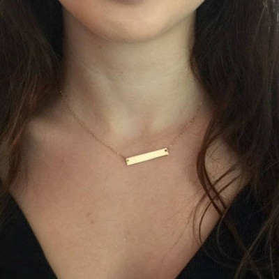 Gold BAR Necklace, Adjustable Bar Necklace, Horizontal or Vertical Bar Necklace, Fast Shipping Gift for Her Necklace,