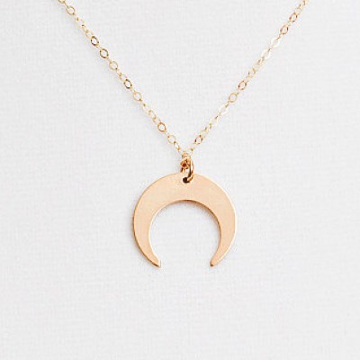 Half Moon Necklace |  Moon Necklace | Inverted Moon |  Tusk Moon | Upside down Moon | Gold | Silver | Rose Gold | Crescent Moon Necklace