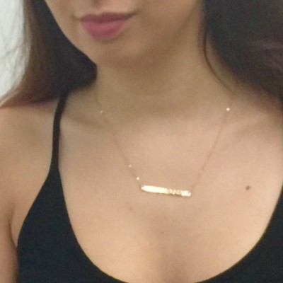 Long BAR Necklace, Horizontal Bar Necklace, Thin Delicate Bar Necklace, Hammered Bar Long Gold Bar Necklace, Long Silver Bar Necklace