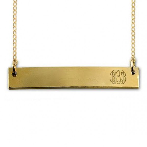 Monogram Gold Bar Necklace | Monogram Bar Necklace | Monogram Necklace | Initial Necklace | Kardashian Necklace | Gold | Silver | Rose Gold