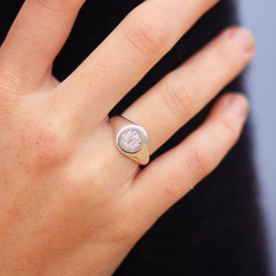 Monogram Signet Ring Sterling Silver | Personalized Engraved Initial Ring | Monogram Ring | Monogram Signet Ring | Bridesmaid Gift |