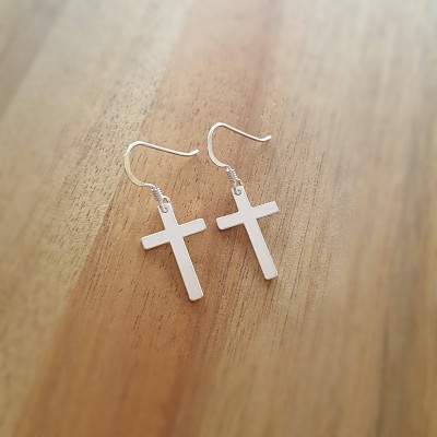 925 Silver Cross Earrings/Sterling Silver Cross Earrings/Silver Cross Earrings/Silver Jewellery/Silver Crucifix Earrings/925 Cross Earrings
