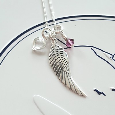 Angel Necklace, Angel Wing Necklace, Sterling Silver Angel Necklace, Angel Charm, Gift For Her, Alexia Jewellery