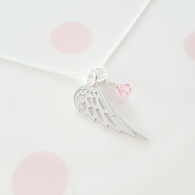 Angel Wing Necklace, Sterling Silver Angel Wing Necklace, Wing Necklace, Angel Wing Charm, Gift For Her, Alexia Jewellery