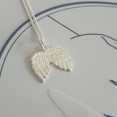 Angel Wing Necklace/Angel Necklace/Guardian Angel Necklace/Wing Necklace/Silver Angel Wing Necklace/Silver Wing Necklace/Remembrance Gift