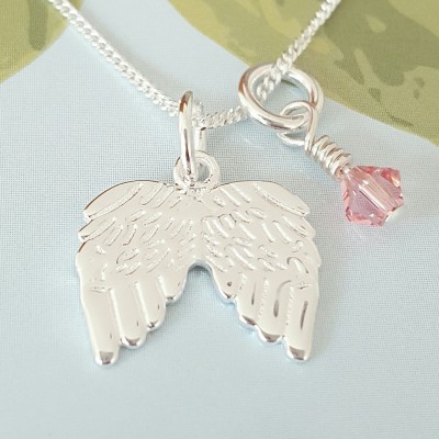 Angel Wings Necklace, Sterling Silver Angel Wings Necklace, Angel Necklace, Angel Wings Charm, Gift For Her, Alexia Jewellery
