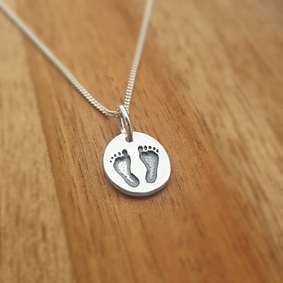 Baby Feet Charm Necklace/Sterling Silver Baby Feet Charm Necklace/Personalised Birthstone Necklace/New Mother Necklace/New Mom Necklace