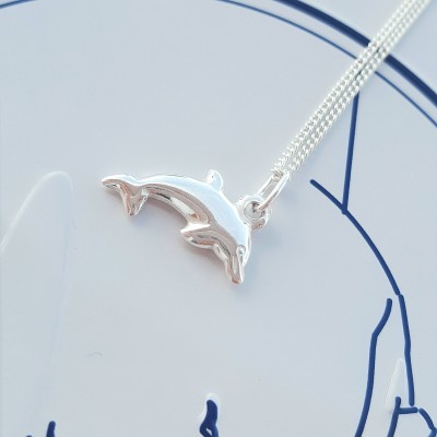 Dolphin Necklace, Sterling Silver Dolphin Necklace, Silver Dolphin Necklace, Dolphin, Gift For Her