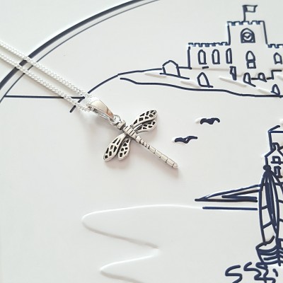 Dragonfly Necklace, Silver Dragonfly Necklace, Silver Dragonfly, Sterling Silver, Dragonfly Jewelry, Gift For Her