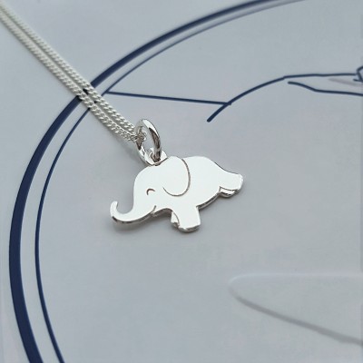 Elephant Necklace, Sterling Silver Elephant Necklace, Silver Elephant Necklace, Silver Elephant, Elephant Charm, Gift For Her