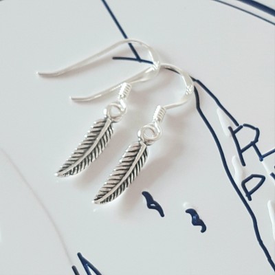 Feather Earrings, Sterling Silver Feather Earrings, Silver Feather Earrings, Silver Feather, Feather Jewelry, Feather Jewelry, Gift For Her