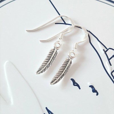 Feather Earrings, Sterling Silver Feather Earrings, Silver Feather Earrings, Silver Feather, Feather Jewelry, Feather Jewelry, Gift For Her