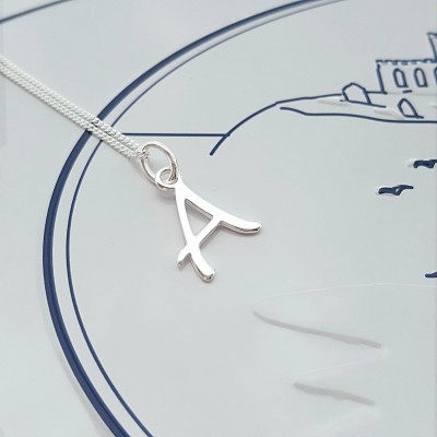 Initial Necklace/Silver Initial Necklace/Sterling Silver Initial Necklace/Silver Initial/Monogram Necklace/Bridesmaid Gift