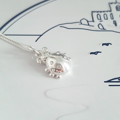 Ladybird Necklace, Sterling Silver Ladybird Necklace, Tiny Ladybird Necklace, Silver Ladybird, Gift For Her