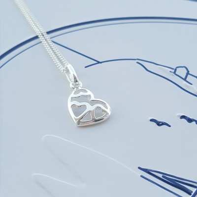 Love Heart Necklace, Sterling Silver, Silver Love Heart Necklace, Love Heart Charm, Heart, Gift For Her