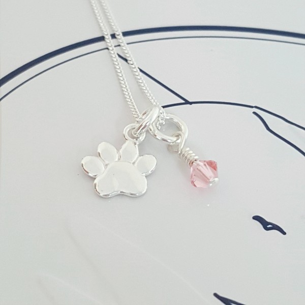 Paw Necklace, PawPrint Necklace, PawPrint Jewellery, PawPrint Necklace, Paw Charm, Tiny Paw Charm