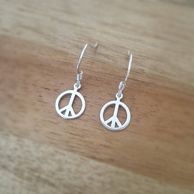 Peace Earrings/Sterling Silver Peace Earrings/Silver Peace Earrings/Silver Peace/Peace Jewelry/Peace Jewellery/Gift For Her