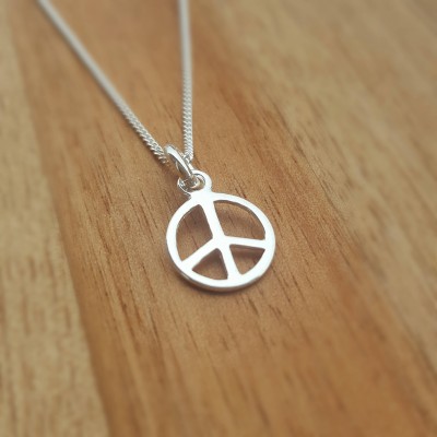 Peace Necklace/Sterling Silver Peace Necklace/Silver Peace Necklace/Spiritual Jewellery