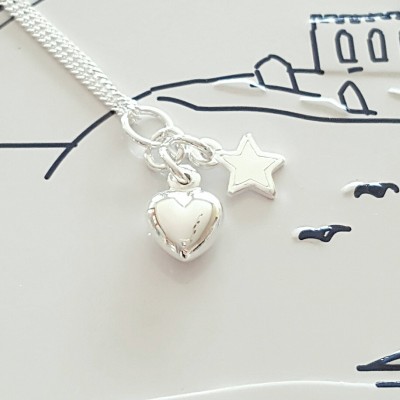 Silver Heart Necklace, Sterling Silver Necklace, Silver Heart Necklace, Heart Charm, Silver Heart, Heart, Gift For Her