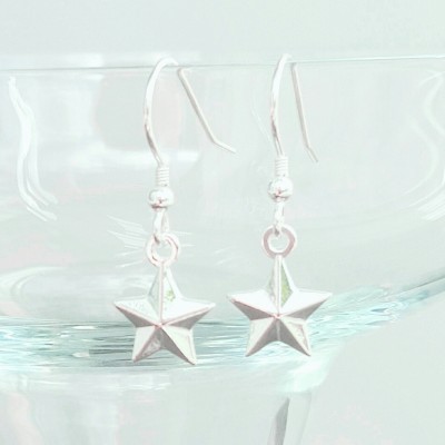 Star Earrings, Sterling Silver Star Earrings, Silver Star Earrings, Silver Star, Star Charm, Gift For Her
