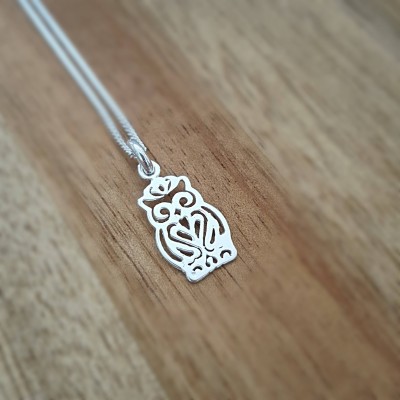Sterling Silver Owl Necklace, Gift For Her