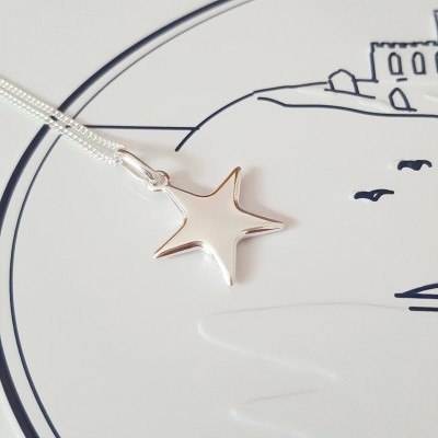 Sterling Silver, Star Necklace, Silver Star Necklace, Silver Star, Star, Star Charm