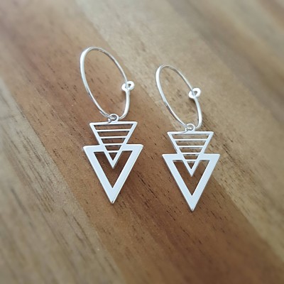 Sterling Silver Triangle Earrings/Triangle Earrings/Geometric Earrings/Simple Sterling Silver Earrings 925/Minimalist Earring/Gift For Her