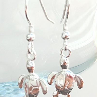 Sterling Silver Turtle Earrings, Turtle Earrings, Silver Turtle Earrings, Silver Turtle, Sterling Silver Turtle, Ocean Jewelry, Gift For Her