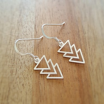 Triangle Earrings/Sterling Silver Triangle Earrings/Geometric Earrings/Minimalist/Sterling Silver Earrings/Minimalist Earring/Aztec Earrings