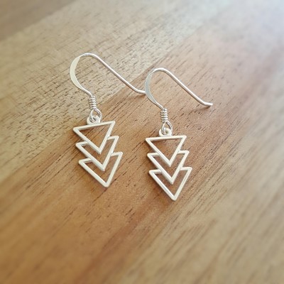 Triangle Earrings/Sterling Silver Triangle Earrings/Geometric Earrings/Minimalist/Sterling Silver Earrings/Minimalist Earring/Aztec Earrings