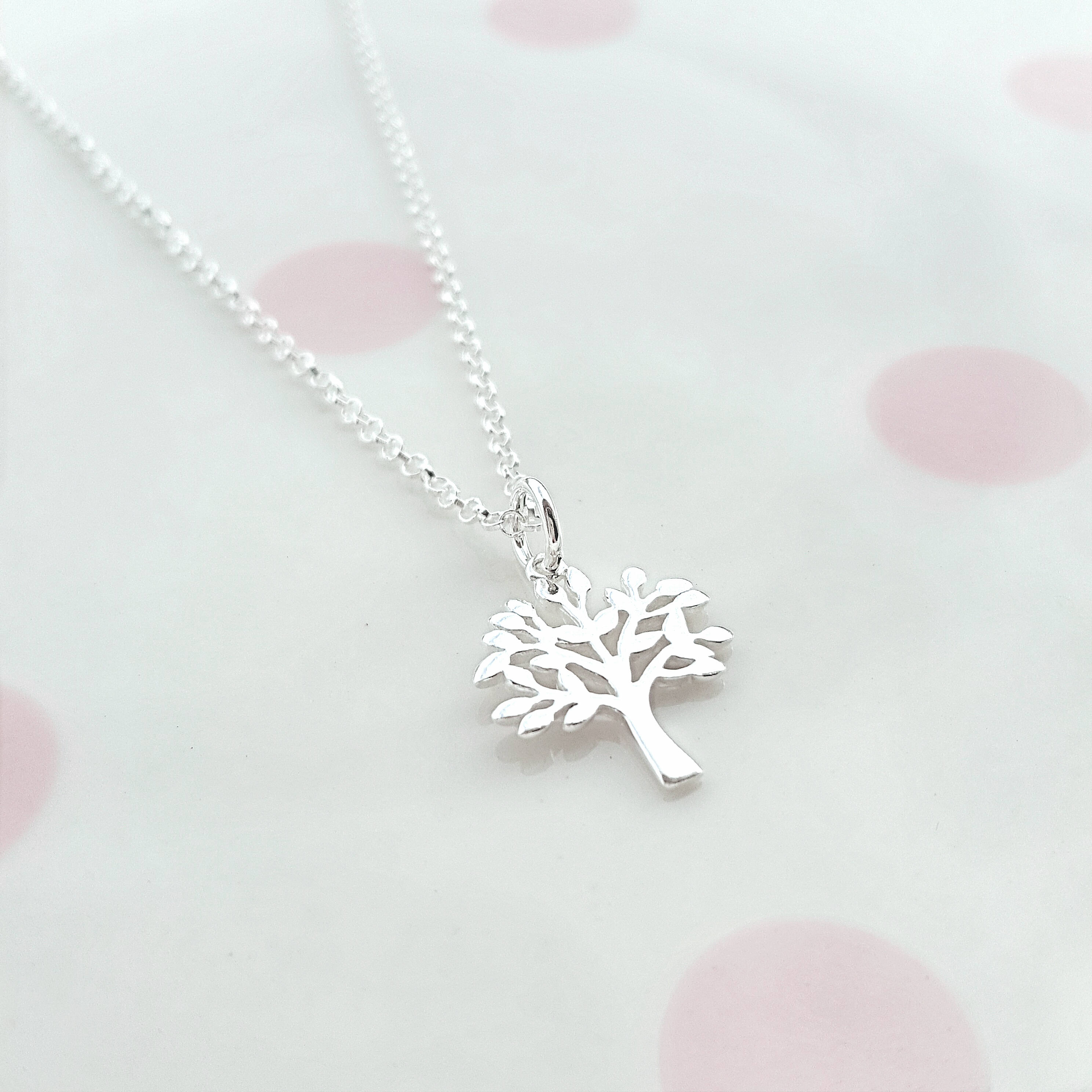 Family Tree Necklace, Sterling Silver Family Tree Necklace, Silver ...