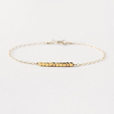 Anais - dainty gold bracelet - 18k gold bead bracelet - delicate gold bracelet - tiny beaded bracelet - bridesmaid bracelet