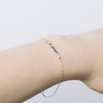 Anais - dainty silver bracelet - sterling silver bead bracelet - delicate silver bracelet - tiny beaded bracelet