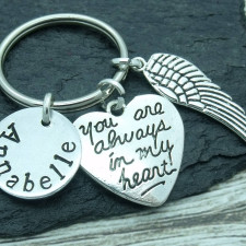 Handmade Keepsakes: Personalised Angel Wing Keyrings & Remembrance Jewelry
