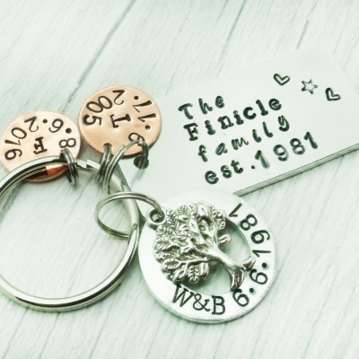 Family Name Personalised Gift, Family Story Keychain / Keyring, Tree Of Life Family Gift, New Parent, Anniversary Gift, Mother Gift, Husband