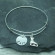 Personalized Ice Skating Charm Bangle | Handcrafted Sterling Silver Jewelry