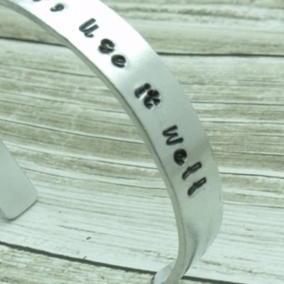 Life Is A One Time Offer Use It Well Bangle, Life Quote Bracelet, Life Inspiration Jewellery,  Personalised Bracelet, Hand Stamped Bangle