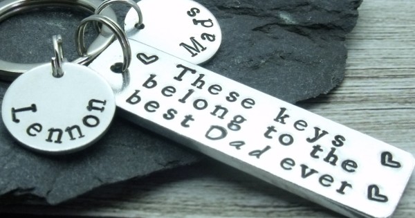 personalised dad keyring