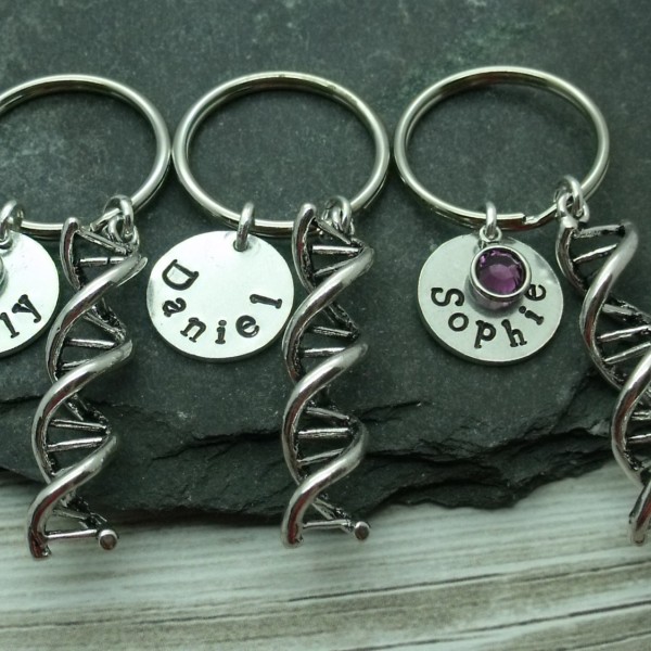 DNA Family Keychain / Keyring, Family Name Gift, DNA Gift, Xmas Gift, Science Gift