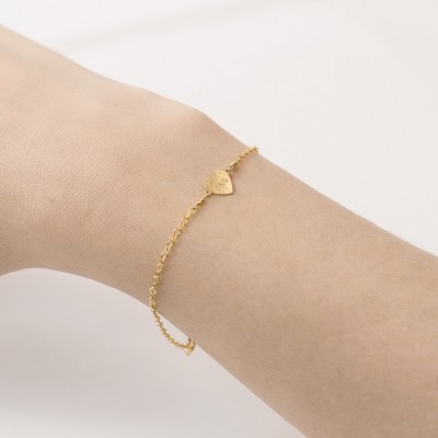 Chloe - 18k gold heart bracelet - personalised heart bracelet - initial bracelet - silver heart - gold letter bracelet - girlfriend gift