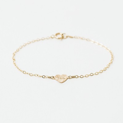 Chloe - 18k gold heart bracelet - personalised heart bracelet - initial bracelet - silver heart - gold letter bracelet - girlfriend gift