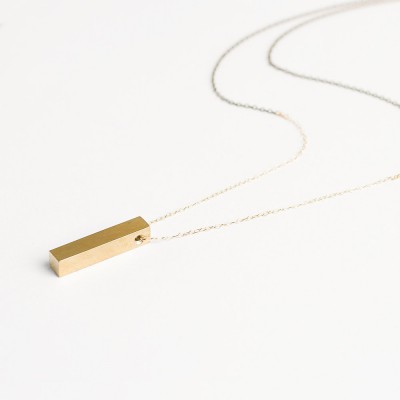 Dune - long bar necklace - 18k gold and brass layering necklace - long pendant necklace - vertical bar necklace - long layering chain
