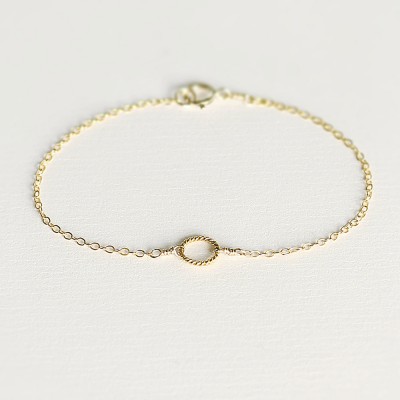 Eva - 18k gold circle bracelet - dainty gold bracelet - tiny circle bracelet - eternity bracelet - bridesmaids jewellery