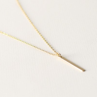 Gold Line - 18k gold filled bar necklace - vertical bar necklace - minimal gold bar jewellery - handmade gift for her
