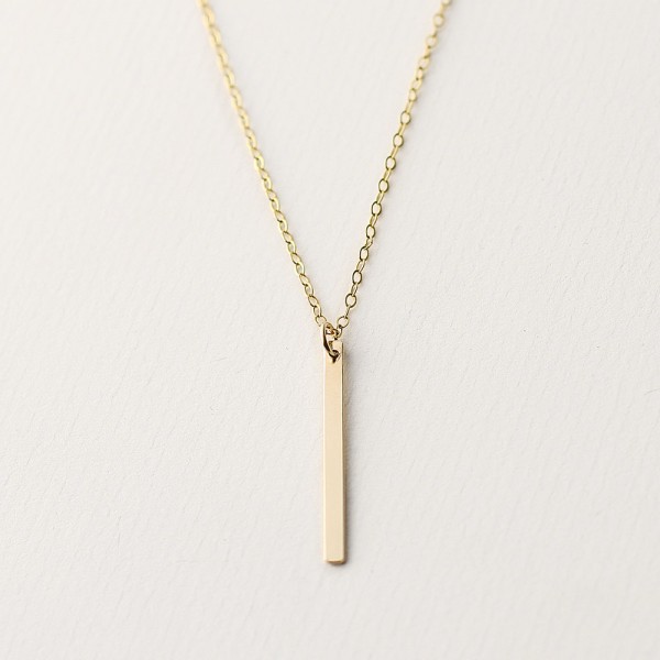 Gold Line - 18k gold filled bar necklace - vertical bar necklace - minimal gold bar jewellery - handmade gift for her