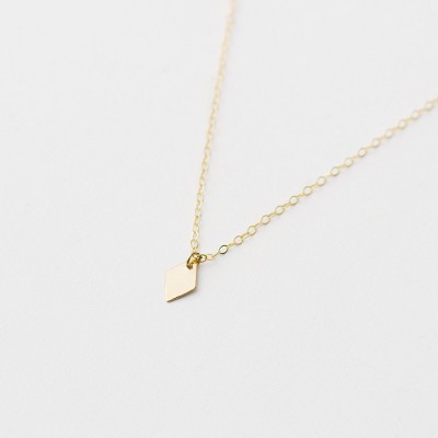 Gold diamond tag necklace - 18k gold fill layering necklace - personalised tag jewellery - tiny gold initial necklace - bridesmaid gift