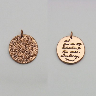 Copper Fingerprint Jewelry, Copper Handwriting Jewelry, Personalized Copper Jewelry, Custom Copper Jewelry, Gift for Men, Men's Jewelry