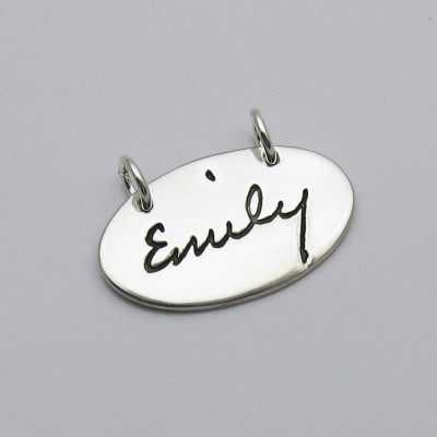 Custom Silver Pendant Personalized with Your Handwriting, Handwriting Jewelry, Handwriting Necklace, Name Jewelry, Signature Jewelry