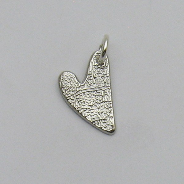 Fingerprint Jewelry, Silver Heart Fingerprint Charm or Pendant, Fingerprint Memorial Jewelry, Fingerprint Keepsake, Fingerprint Heart