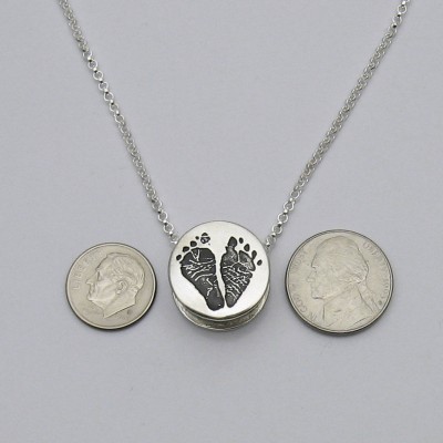 Foot Print Jewelry, Memorial Bell Necklace, Fingerprint Jewelry, Handwriting Jewelry, Kinetic Jewelry, Silent Baby Memorial, Miscarriage